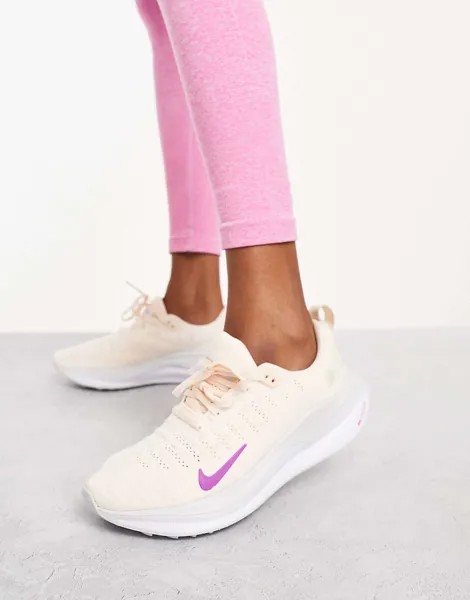 Бежево-розовые кроссовки Nike React Infinity Run 4