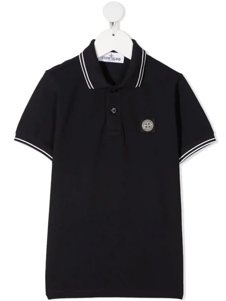 Stone Island Junior рубашка поло с вышитым логотипом