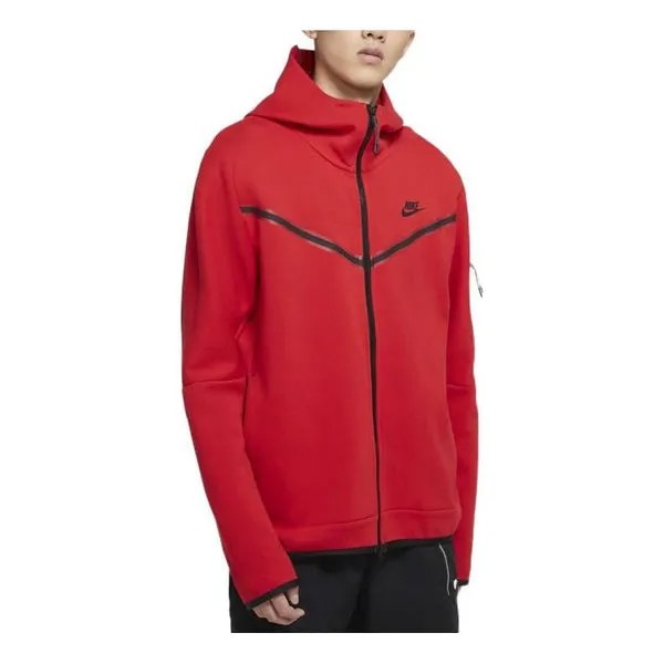 Куртка Men's Nike Sportswear NSW Tech Fleece Zipper Cardigan Hooded Jacket Autumn Red, красный