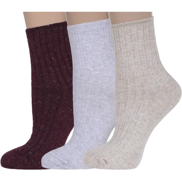 Комплект носков женских Rusocks 3-Ж3-13041 разноцветных 23-25