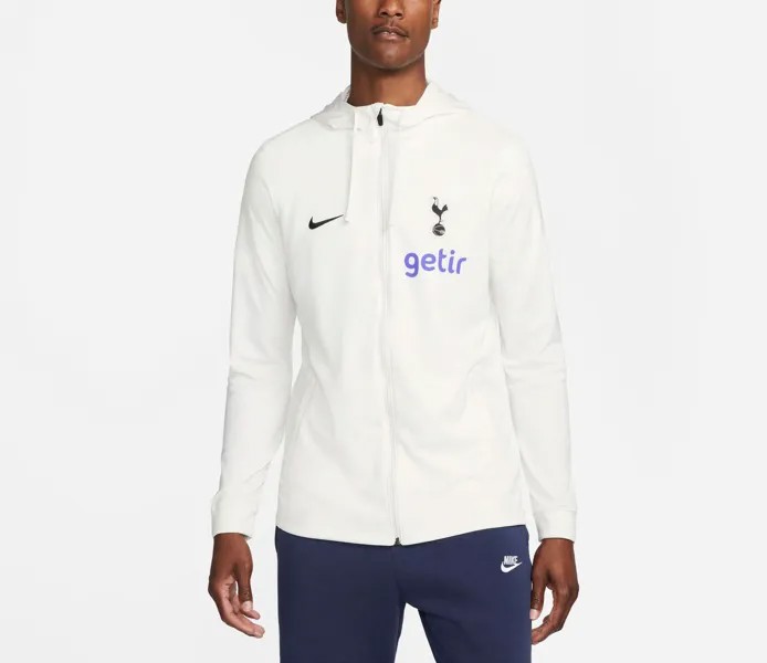 Мужская коричневая спортивная куртка с капюшоном и молнией во всю длину Tottenham Hotspur Strike реглан Nike