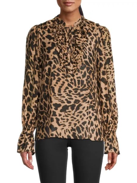 Блузка Mae с цвет Leopardовым принтом Kobi Halperin, цвет Leopard