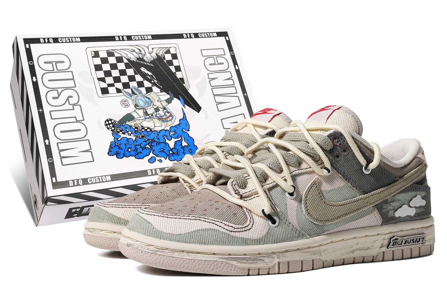 Кроссовки Nike Dunk Skateboarding Shoes Women's Low-top Green/brown/beige, хаки