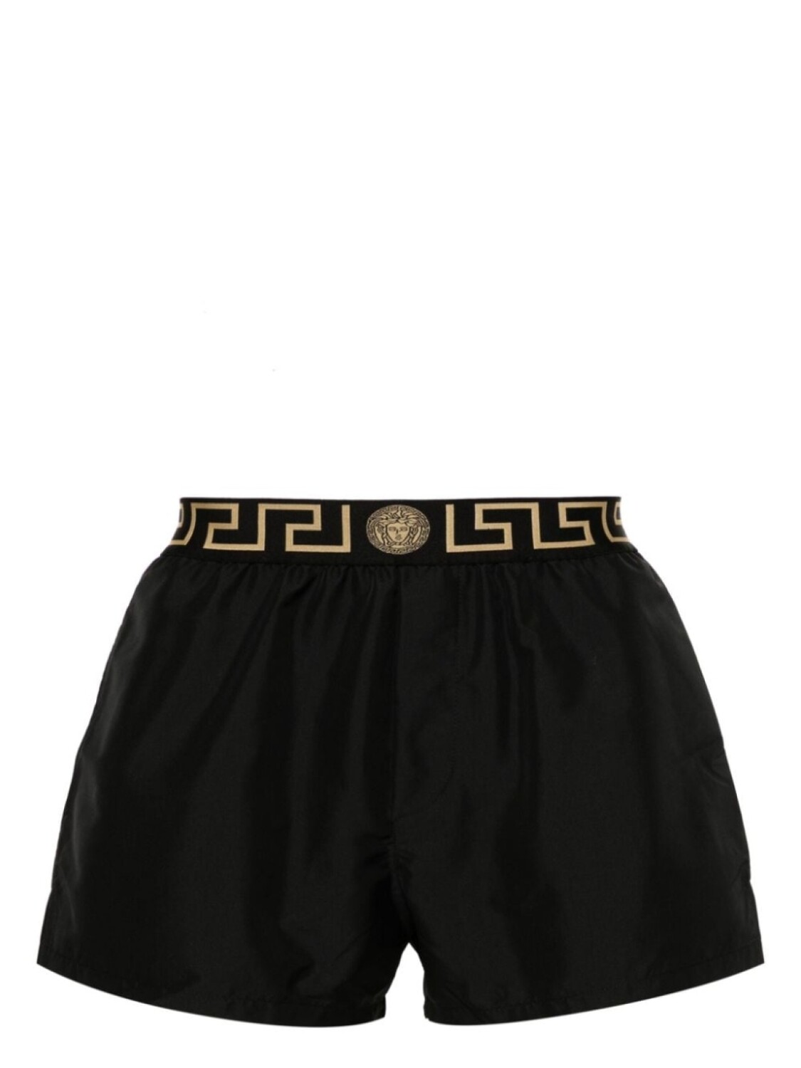 Versace плавки-шорты с поясом Greca, черный