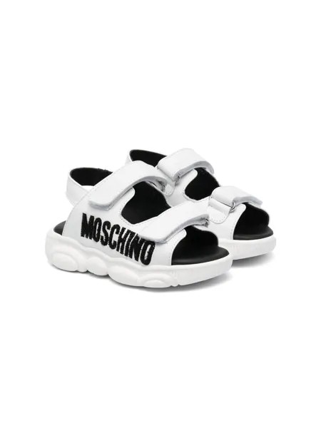 Moschino Kids сандалии с вышитым логотипом