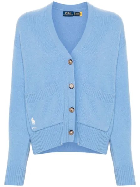 Polo Ralph Lauren кардиган с вышитым логотипом, синий