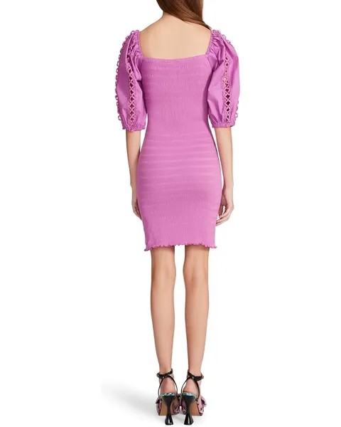 Платье Betsey Johnson Smock Knit Poplin Sleeve Dress, цвет Radiant Orchid