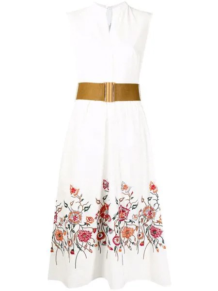 Silvia Tcherassi платье-рубашка с цветочной вышивкой