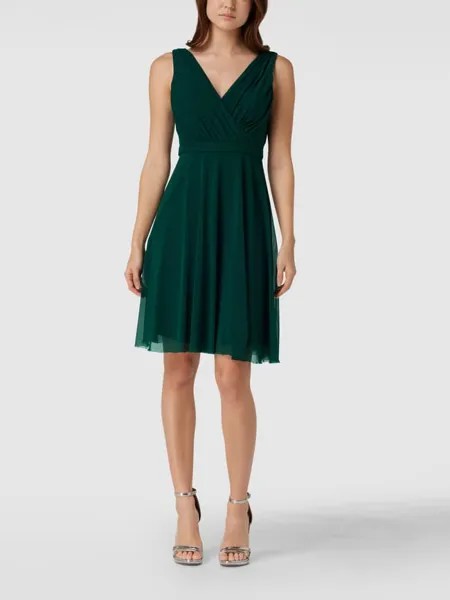 Коктейльное платье с запахом Troyden Collection, изумрудно-зеленый