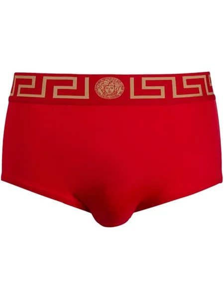 Versace плавки с принтом Greca, красный