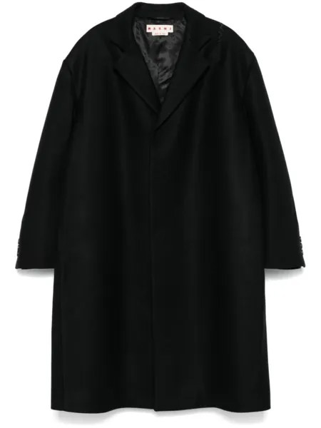 Marni пальто с вышитым логотипом, черный