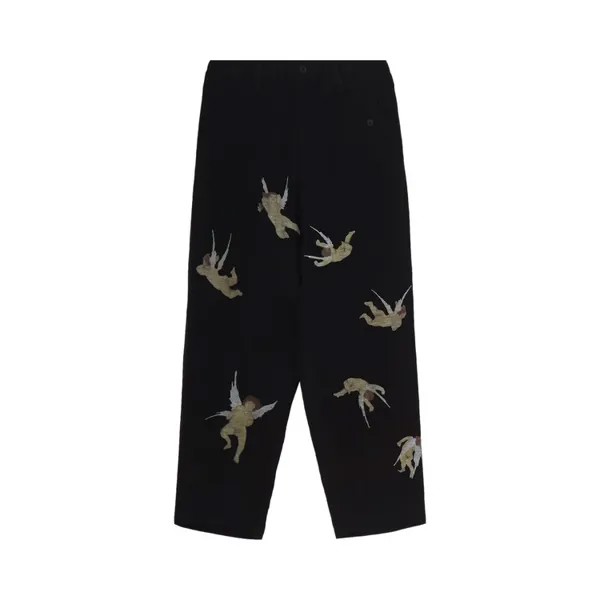 Брюки Yohji Yamamoto Angel Print Pants, черный