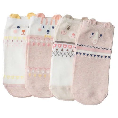Набор детских носков «Котик» розовый, 4 пары14-16