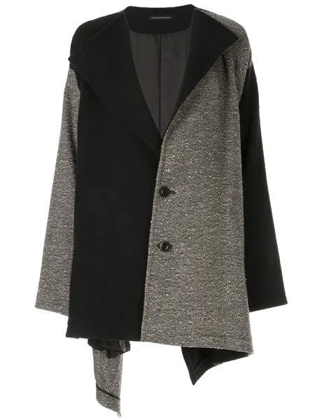 Y's пальто в стиле колор-блок с V-образным вырезом