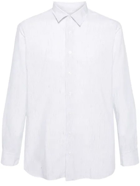 Lardini полосатая рубашка из льняной ткани, белый