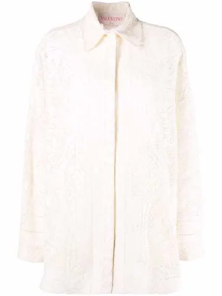 Valentino рубашка в технике кроше