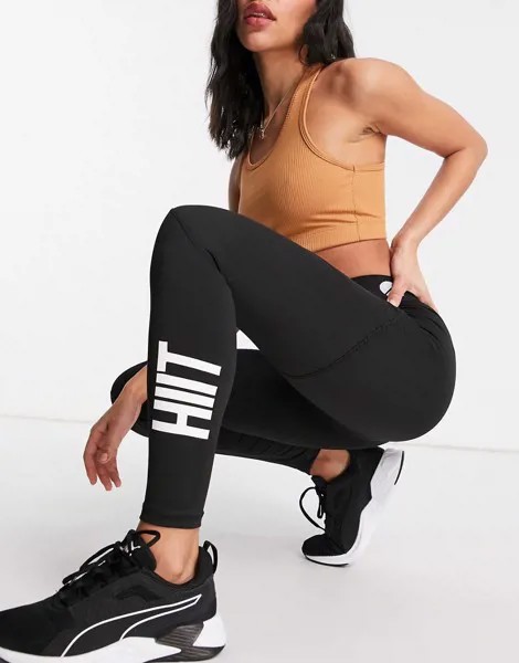 Черные леггинсы с логотипом HIIT-Черный цвет