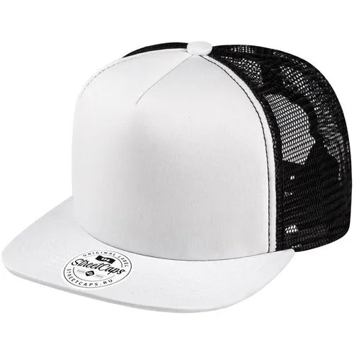 Бейсболка с сеткой / Street Caps / 802-5-2-005-001FSP Пятипанельная двухцветная полиэстер / бело-чёр (One size)