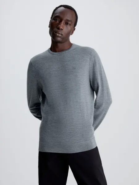 Джемпер Calvin Klein из мериносовой шерсти, светло-серый вереск