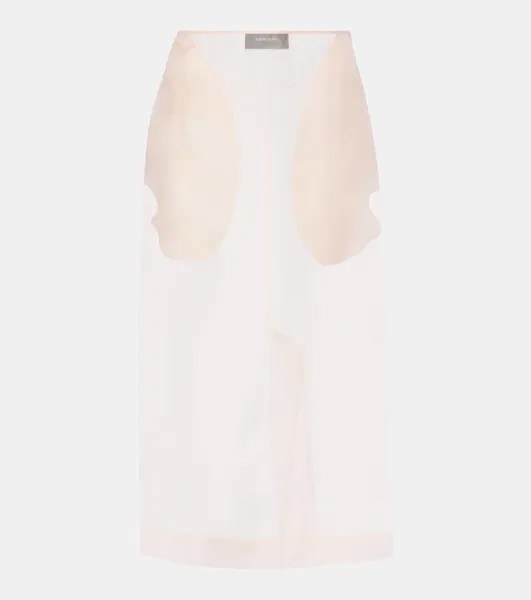 Юбка-карандаш из шелковой органзы Simone Rocha, цвет pale pink