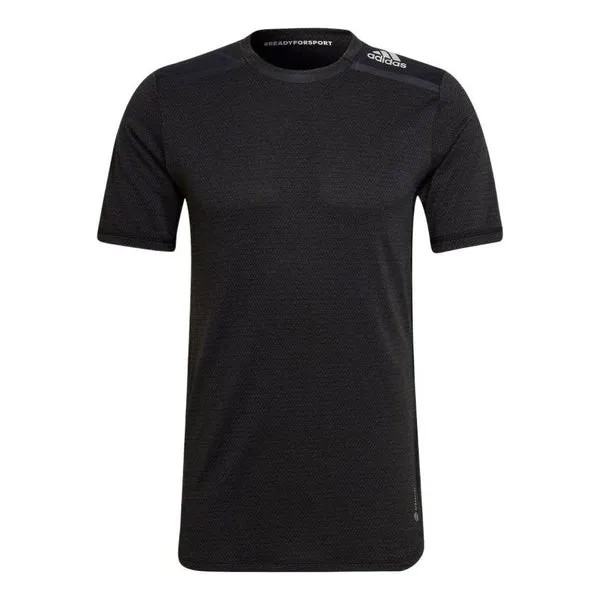 Футболка Men's adidas Mesh Panel Armpit Round Neck Pullover Short Sleeve Black T-Shirt, черный