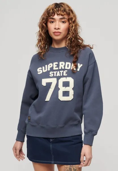 Толстовка APPLIQUE ATHLETIC LOOSE  Superdry, синий