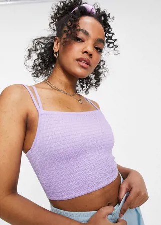 Сиреневая присборенная майка с бретельками на спине ASOS DESIGN-Фиолетовый цвет