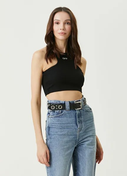 Укороченная майка с логотипом Off-White, белый