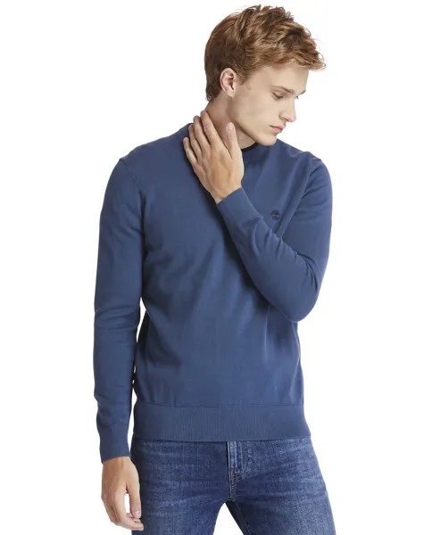 Мужской свитер с круглым вырезом цвета индиго синего цвета Timberland, индиго