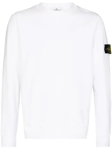 Stone Island logo-patch cotton sweatshirt