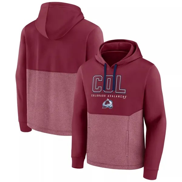 Мужская фирменная бордовая толстовка Colorado Avalanche Successful Tri-Blend Pullover Hoodie Fanatics