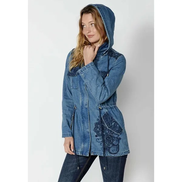 Парка Koroshi 2312JA91 Short Denim, синий