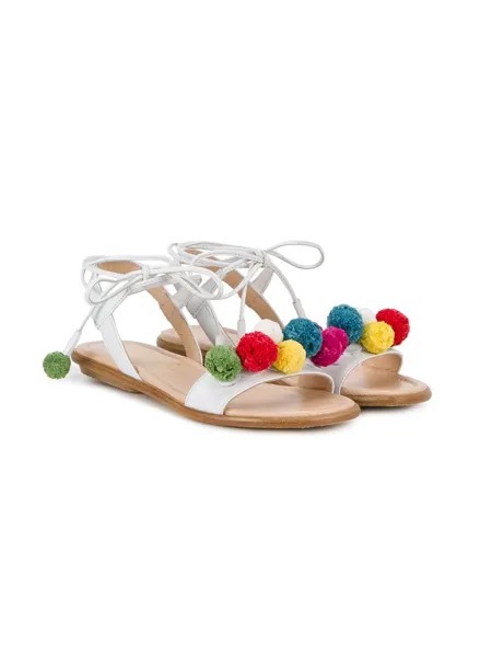 Aquazzura Mini сандалии 'Mini Pompom'