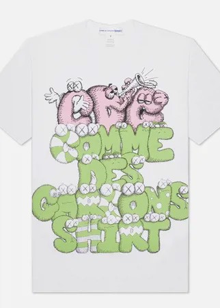 Мужская футболка Comme des Garcons SHIRT x KAWS Print 4, цвет белый, размер S