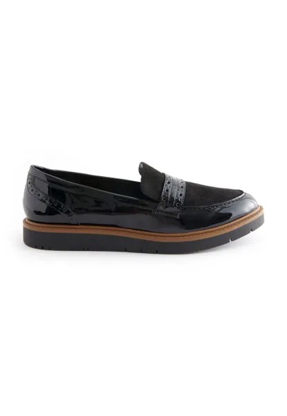 Мокасины Next Forever Comfort Brogue Detail Chunky Loafers Standard, черный