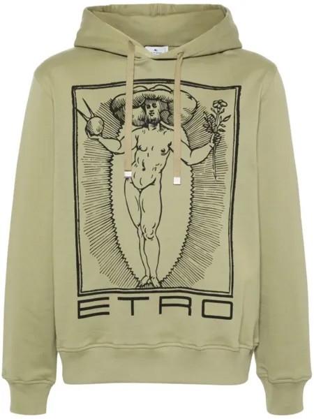 ETRO худи с логотипом, зеленый