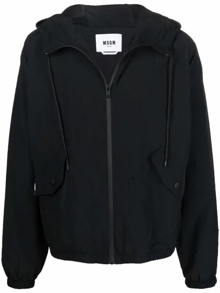 MSGM куртка на молнии с капюшоном и логотипом