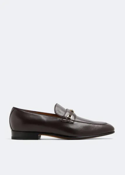 Лоферы GUCCI GG leather loafers, коричневый