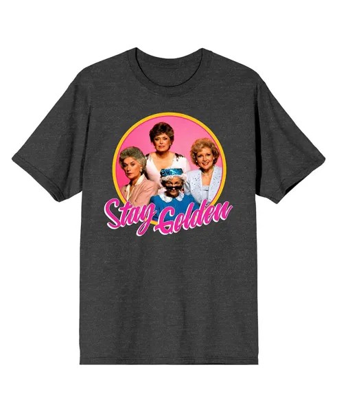 Мужская и женская темно-серая футболка The Golden Girls Stay Golden Bioworld