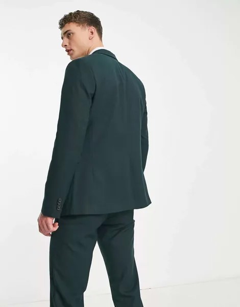 Темно-зеленый зауженный пиджак New Look