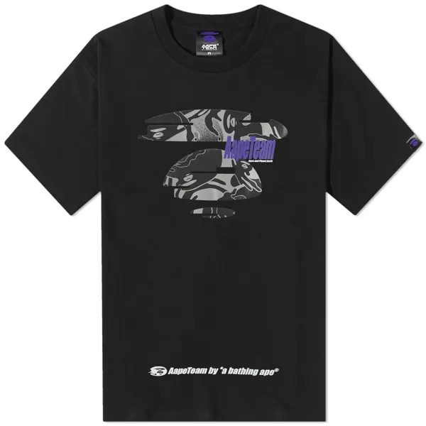 Футболка AAPE Metaverse Moon Face, черный