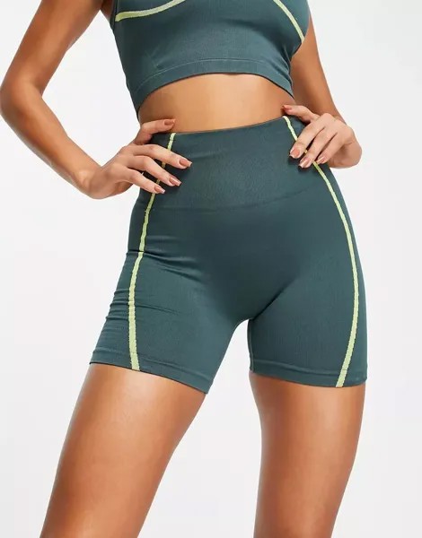 Бесшовные шорты HIIT с контрастным контурным швом