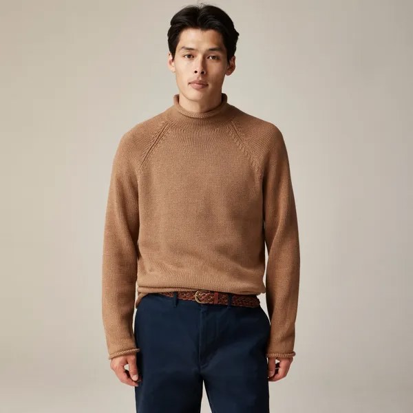 Свитер с высоким воротом 1988 года из хлопка J.Crew, коричневый