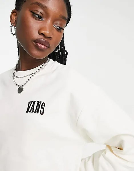 Белое укороченное худи свободного кроя Vans Varsity эксклюзивно на ASOS