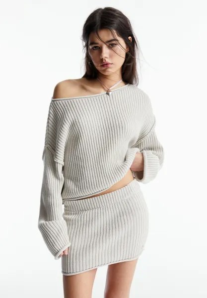 Мини-юбка PULL&BEAR, цвет light grey