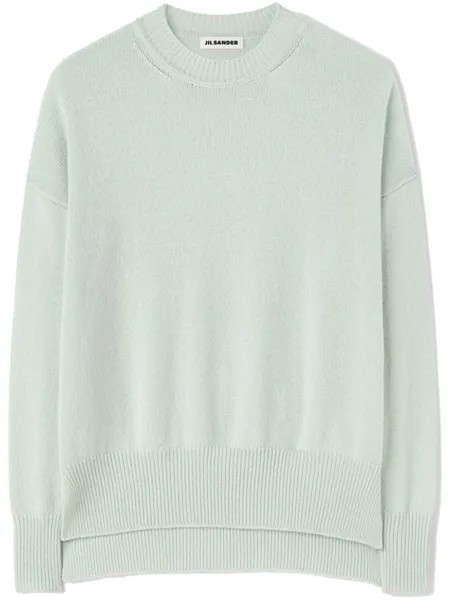 Jil Sander кашемировый джемпер с круглым вырезом, зеленый