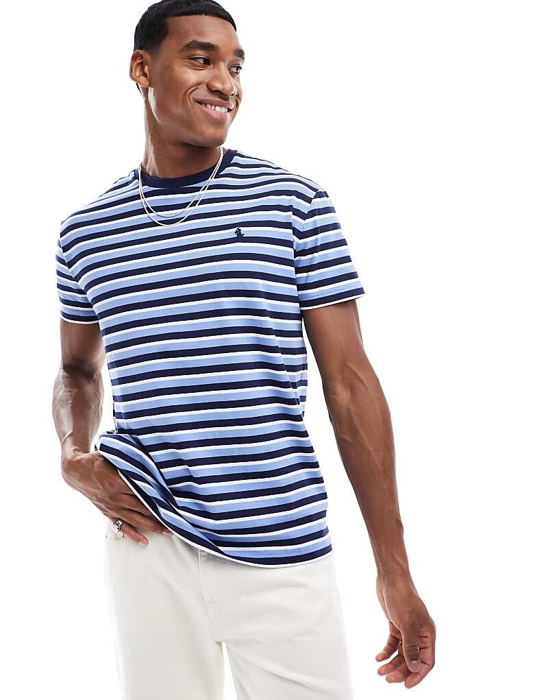 Polo Ralph Lauren – синяя полосатая футболка с логотипом