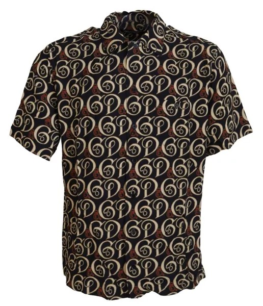 Рубашка Dolce - Gabbana с разноцветным логотипом и пуговицами спереди, 40/US15,75/м, 1050 долларов США