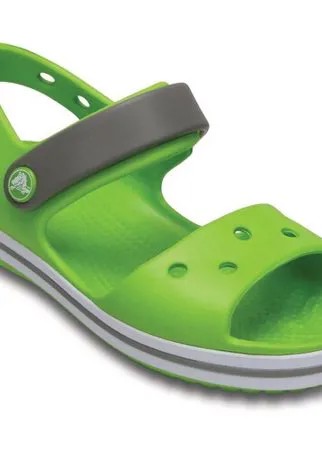Сандалии Crocs Crocband Sandal, размер С11 (28-29EU), зеленый, серый