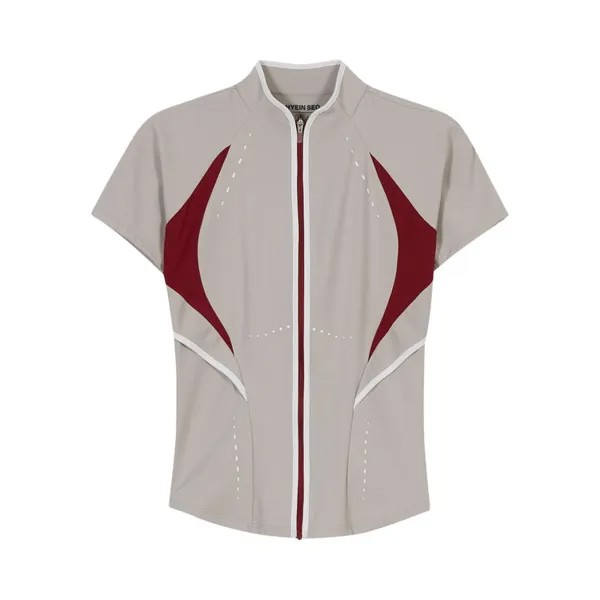 Топ Hyein Seo Slashed Zip Top, бежевый